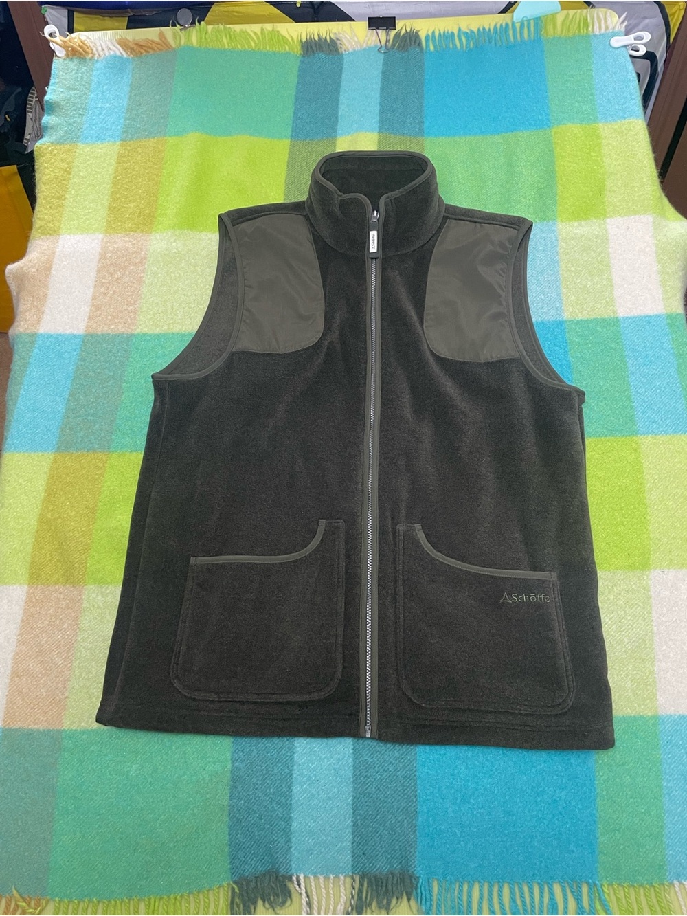 SCHOFFEL Gunthorpe Full Zip Hunting Olive Green Polartec Vest Men’s